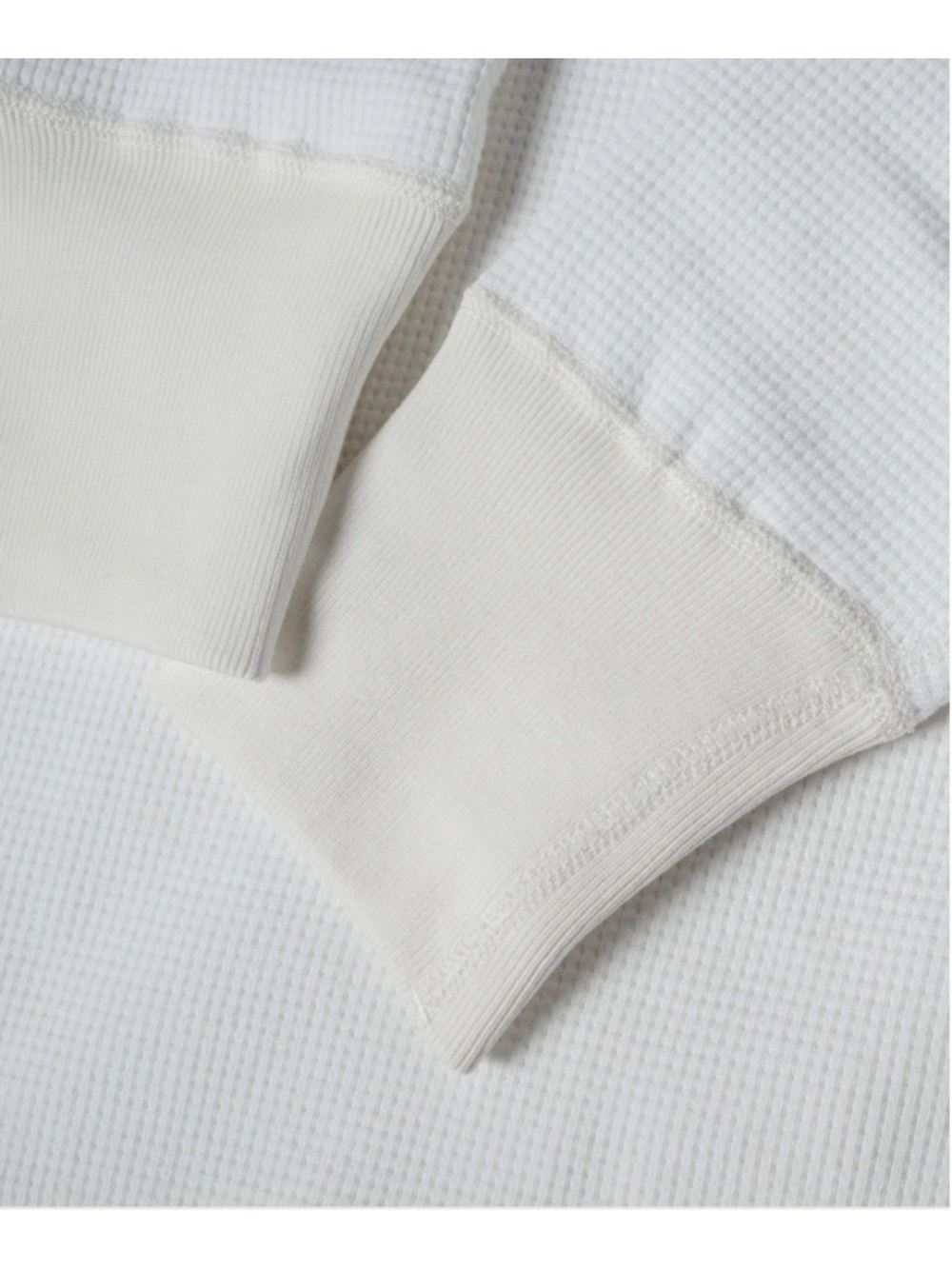 Heavyweight Waffle Cotton Long Sleeve - White Non Stock Mfg. Co L - Picture 5 of 5